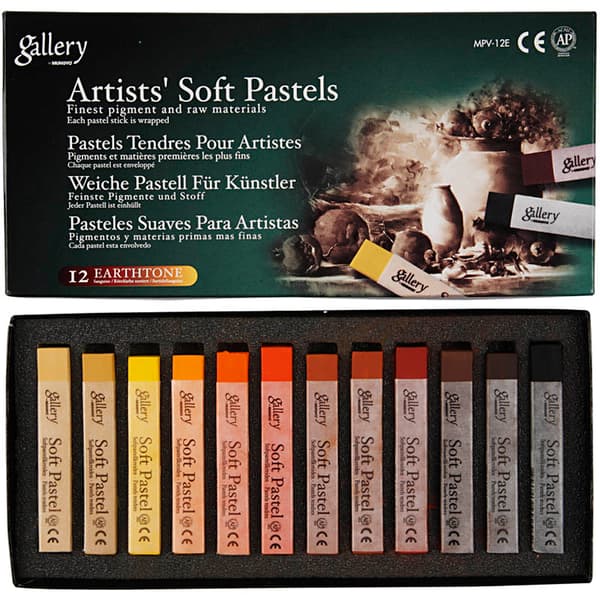 Gallery Tørpastel, L: 6,5 cm, tykkelse 10 mm, brun harmoni, 12 stk./ 1 pk.