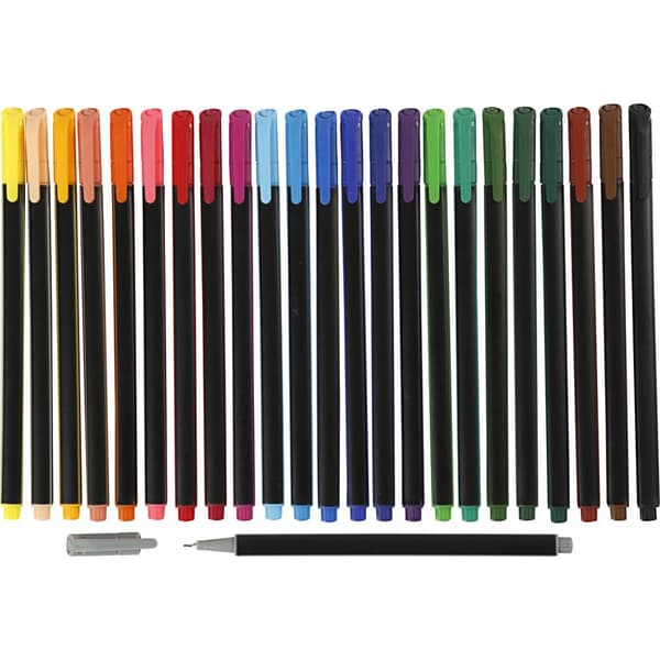 Colortime Fineliner-tusjer, strek 0,6-0,7 mm, ass. farger, 24 stk./ 1 pk.