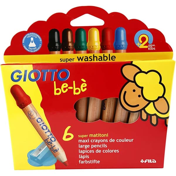Giotto be-bè färgpennor - Mixade Färger - 6 st