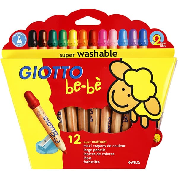 Giotto be-bè färgpennor - Mixade Färger - 12 st