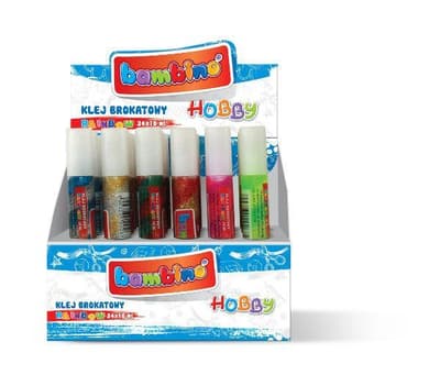 Klej brokatowy rainbow 10ml 6kol p24 BAMBINO,cena za 1szt