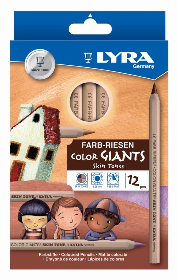 Färgpenna LYRA Jumbo 12 Hudfärger