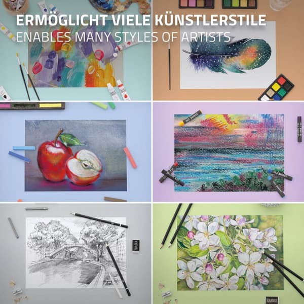 ECD-Germany merkistä maalaus set 112 kappaletta, piirtämiseen ja maalaus, maalaus joukko puuta, lapsille / aikuisille, väriliidut, öljy ja akryyli