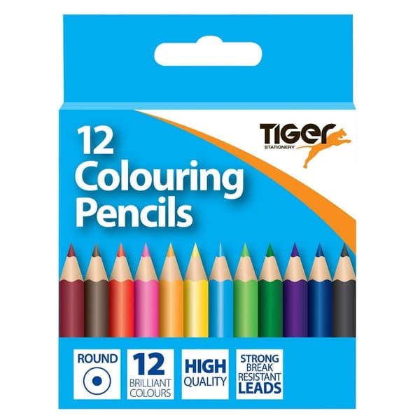 Tiger Stationery Halvlang farveblyant (pakke med 12 stk.) Multicoloured One Size