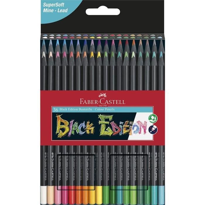 etui med 36 Black Edition färgpennor