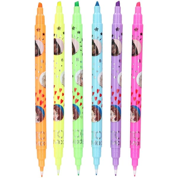 TOPModel Neon Duo Highlighter & Fineliner 6-p