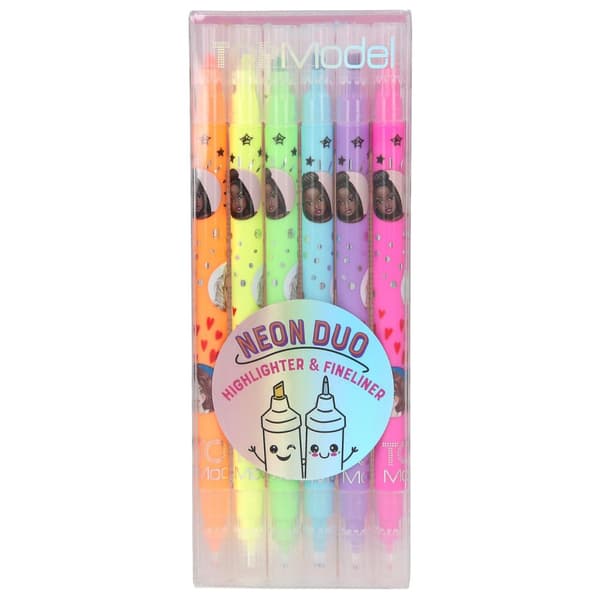 TOPModel Neon Duo Highlighter & Fineliner 6-p