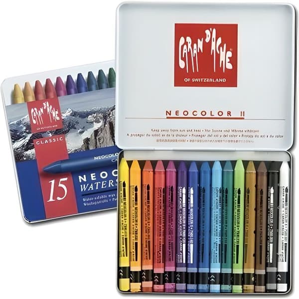 Caran d'Ache Neocolor II Box med 15 färgpennor