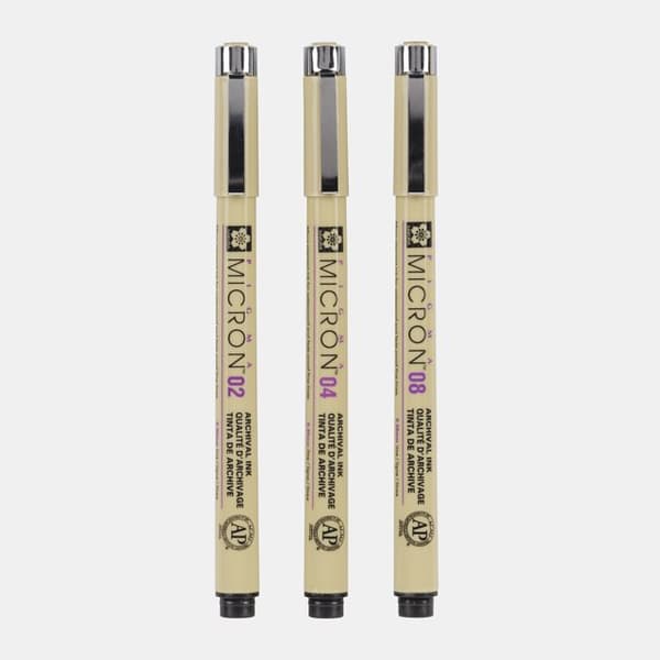 Sakura Pigma Micron Wallet 3 Fineliners Black