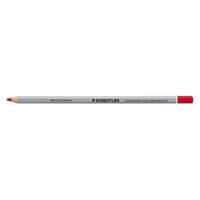 Krita icke permanent - STAEDTLER - Lumocolor Omnichrom - Röd - Förpackning med 12 - Vattenlöslig