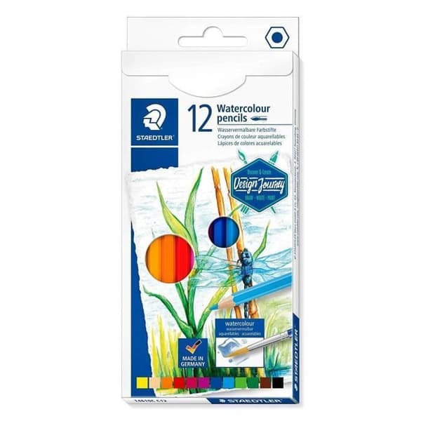 STAEDTLER® 14610C Design Journey - Kartongfodral 12 olika akvarellfärgade pennor