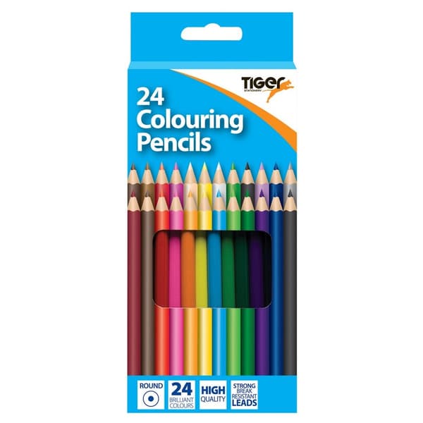 Tiger Stationery Farveblyant i fuld længde (pakke med 24 stk.)