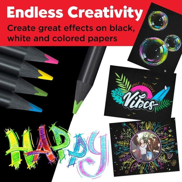 Färgpennor - Faber-Castell - Black Edition - 12 delar - Pastell och neon - Ergonomisk