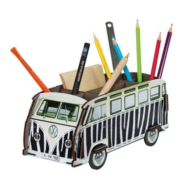 Träsatser - Volkswagen Zebra Combi Blyertskruka miljöcertifierad träsats - 11 x 22 x 10 cm Werkhaus