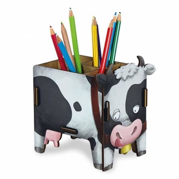 Träkit - Cow Certified eco träblyertskruka - 13 x 12,5 x 10 cm Werkhaus