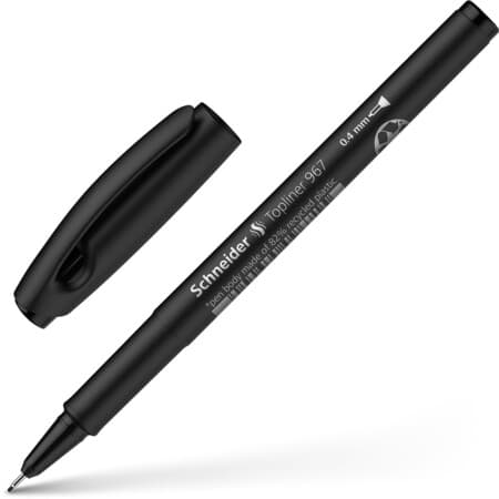 Fineliner Topliner 967 0,4 mm Svart Schneider