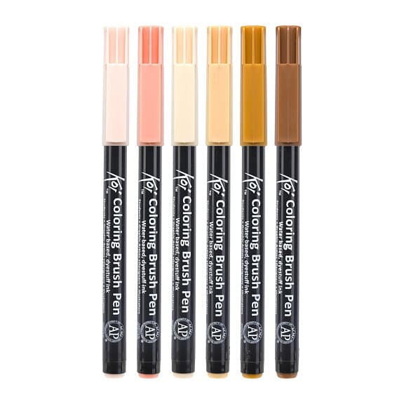 Sakura Koi Coloring Brush Pen Skintones Portrait 6-set