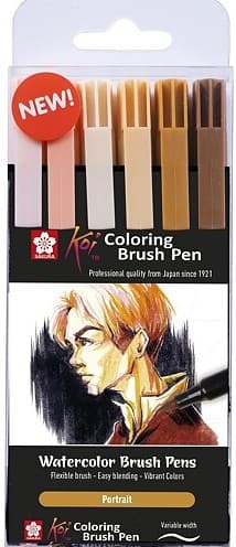 Sakura Koi Coloring Brush Pen Skintones Portrait 6-set
