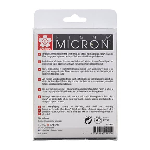 Sakura Pigma Micron Fineliner Black 10-set