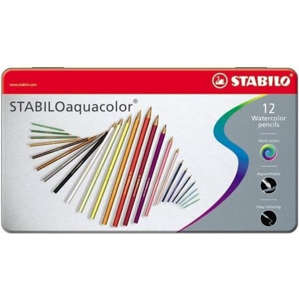 Vattenfärgsblyertspennor - STABILOaquacolor - Paket med 12 - Multi - Barn - Unisex