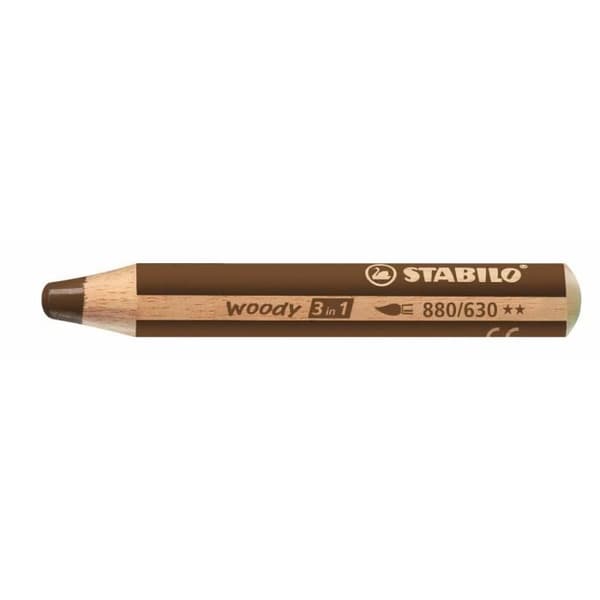Krita 3 i 1 - WOODY - Extra stor - Brennt sienna - Akvarellbar - Tvättbar