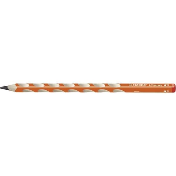 STABILO EASYgraph - Set med 12 ergonomiska HB grafitpennor (orange) - Högerhänt - 322/03-HB