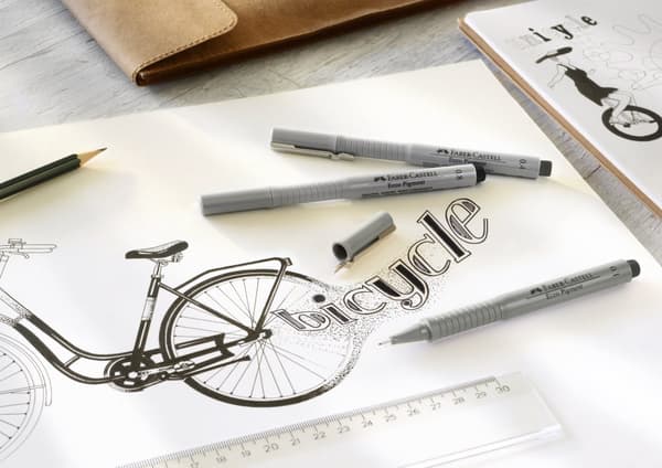Fineliner Svart Ecco Pigment 0.1/0.3/0.5/0.7  4-pack Faber Castell