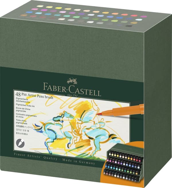 Soft Brush Pen Pitt Artist India Ink 48-pack Faber-Castell