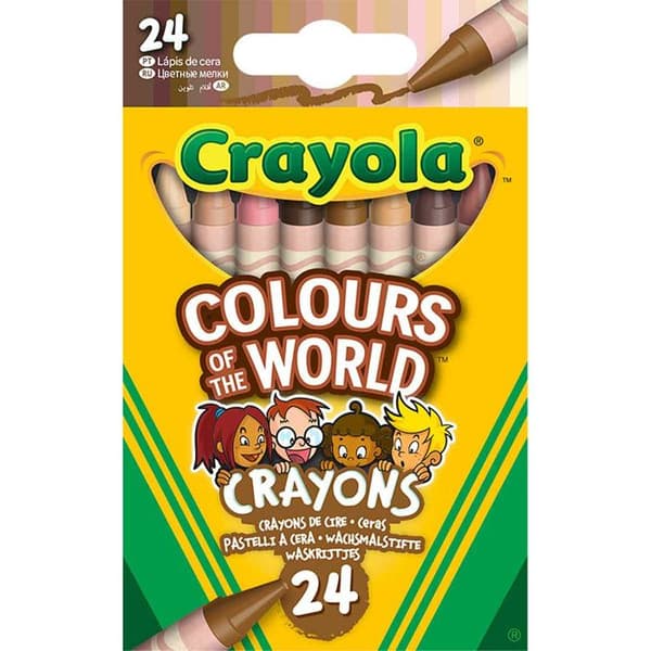 CRAYOLA - COLOURS OF THE WORLD 52-0114 SET MED 24 ASSORTERADE VAXPENNER