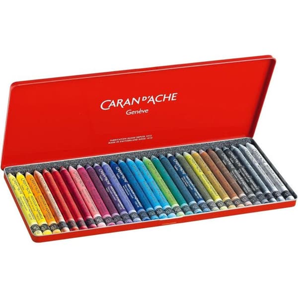 Akvarellvaxpennor - Caran D'Ache - Neocolor II - 30 stycken - Blått och rött - Blandat