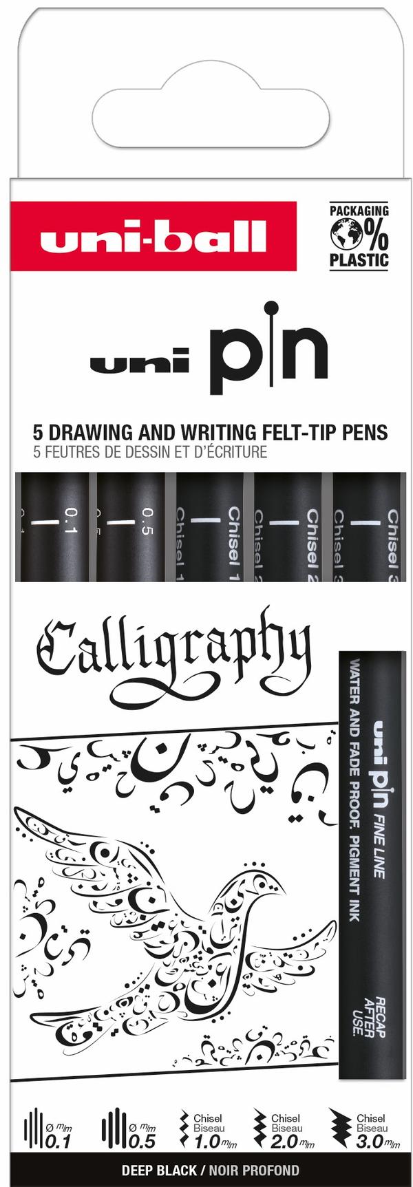 Fineliners Pin 200 Calligraphy 5-pack Uni-Ball