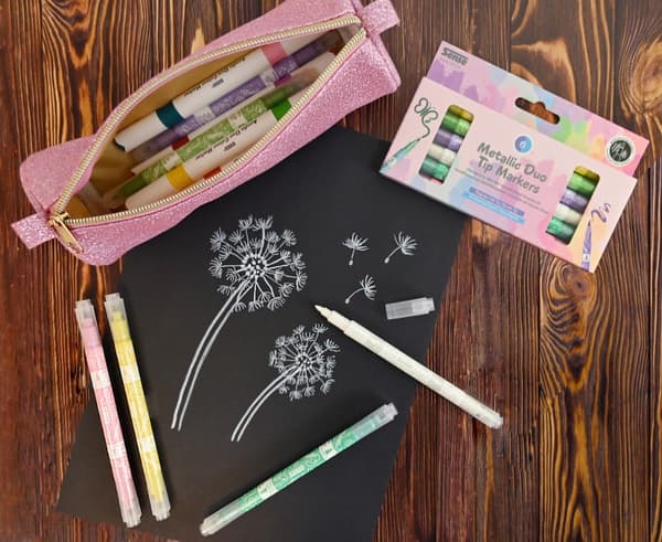 Metallic Duo Tip Markers 6-pak