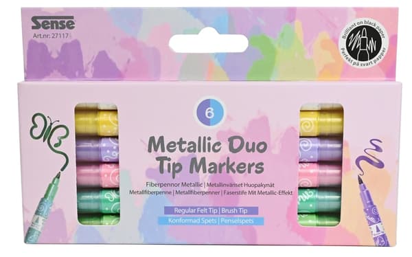 Metallic Duo Tip Markers 6-pak