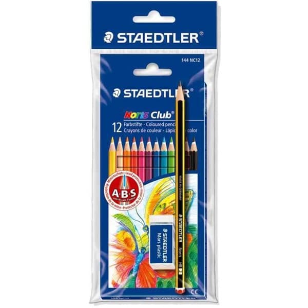 Färgpennor - STAEDTLER - Noris Club - 12 pennor - Spets HB - Flerfärgad
