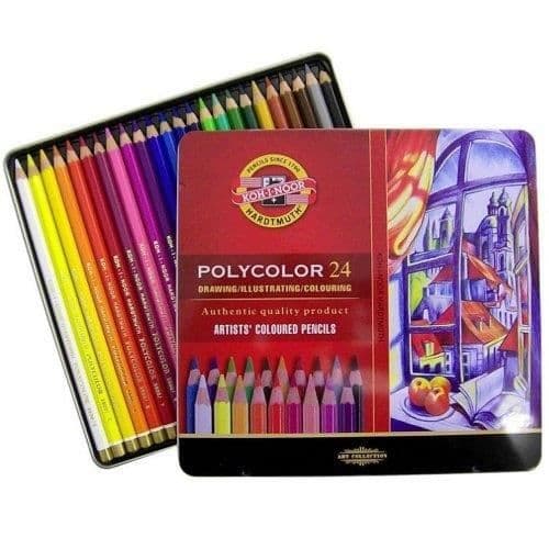 Färgpennor - Koh-I-Noor - Polycolor24 - 24 färger - Presentask i metall
