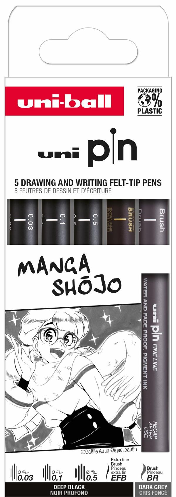 Fineliners Pin 200 Manga Shojo 5-pack Uni-Ball