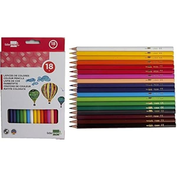 Färgpenna - Liderpapel - 934246 - Extra tålig bly - 18 färger - Smidig skrift