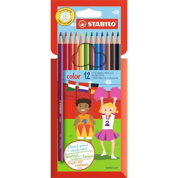STABILO färg - Kartongfodral - set med 12 färgpennor