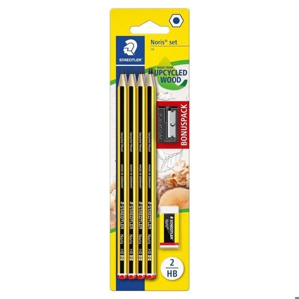 Staedtler 120 SBK8P1 Noris grafitpenna - Grad HB (Set med 8 pennor + vässare + sudd)