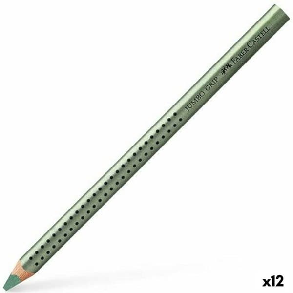 Faber-castell - 110985 - Box med 12 ekolapices Jumbo Grip Metallic metallic färger, metallic grön