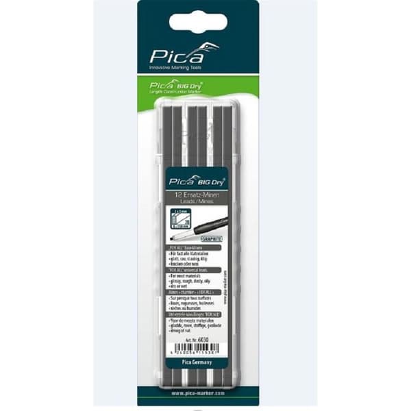 Pica for all BIG Dry – Paket med 12 universella grafitkablar, för alla stora torra