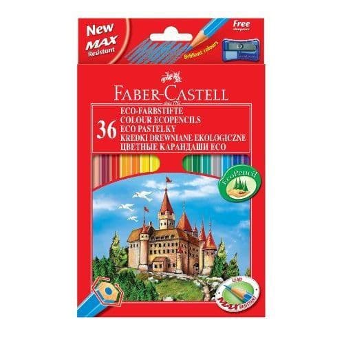 Färgpennor - FABER-CASTELL - Château - 36 delar - Sexkantig form - Pennvässare ingår