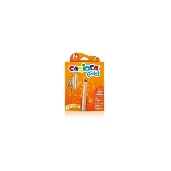 Carioca Baby 3 i 1 Icke permanent penna i olika ljusa färger 10 mm extra stor förpackning om 6