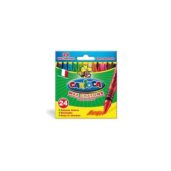 Carioca Icke-permanent vaxpenna i assorterade färger 8 mm förpackning om 24