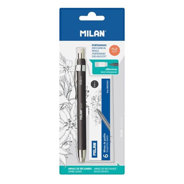 Blisterpack 5,2 mm mekanisk penna + 6 milan reservkablar.