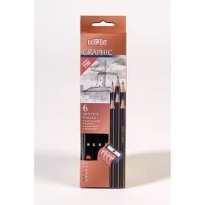 Set med 6 Derwent grafiska pennor (700835)