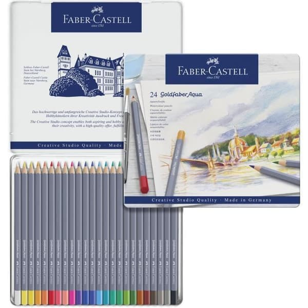 FABER-CASTELL Box med 24 Goldfaber akvarellpennor