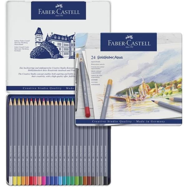 FABER-CASTELL Box med 24 Goldfaber akvarellpennor