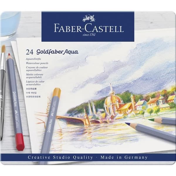 FABER-CASTELL Box med 24 Goldfaber akvarellpennor