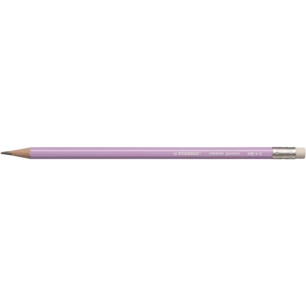 Krita grafit - STABILO - Swano pastel - Paket med 12 - Färg Lila - Gummitopp